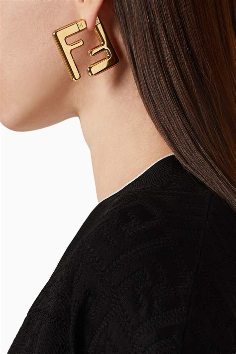 small f is fendi earrings|f is Fendi earrings gold.